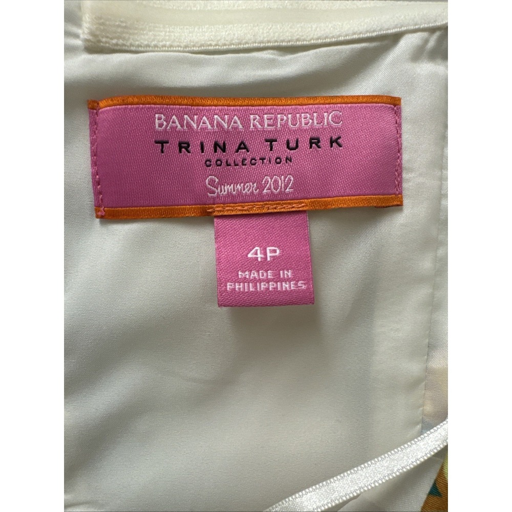 Trina Turk Cora Pisces Strapless Dress Banana Republic collab pop art floral 4P - Picture 5 of 12